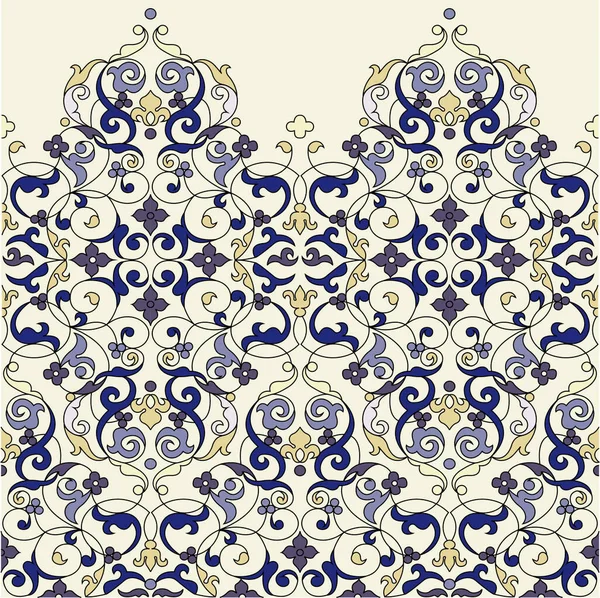 Ein Blau Weißes Ornamentales Design Auf Weißem Hintergrund — Stockvektor