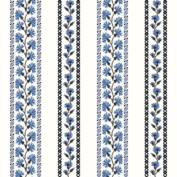 패턴이있는 파란색과 줄무늬 — 스톡 벡터