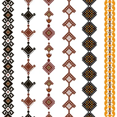 Beyaz arkaplan üzerinde farklı bir desen sınır tasarımları