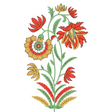 Temiz beyaz bir arkaplanda canlı bir buket çiçek.