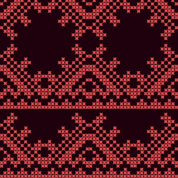 Red Black Pattern Stars Seamless Repeated Border — Stock Vector