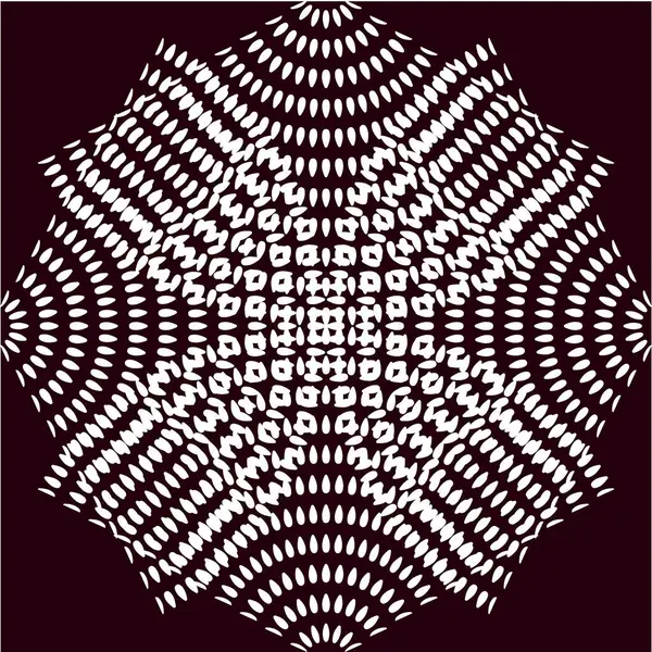 Black White Circular Abstract Design Maroon Background — Stock Vector