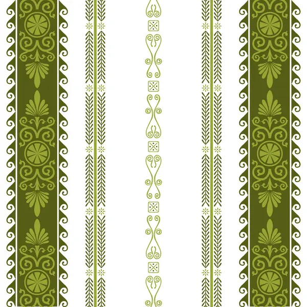 Green White Striped Borders Unique Designs — Stock Vector