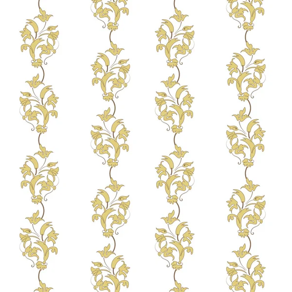 Luxusní Bílý Zlatý Květinový Abstraktní Vzor Okraj — Stockový vektor