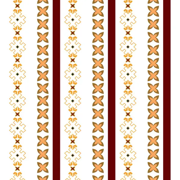 鮮やかな赤と白のストライプのボーダーパターンは 輝く金星で飾られています — ストックベクタ