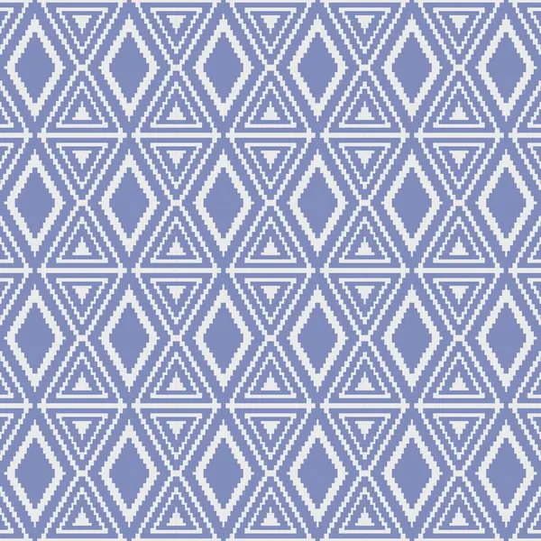 Vivace Motivo Geometrico Blu Bianco — Vettoriale Stock