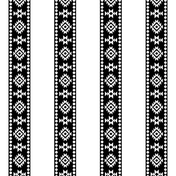 Черно Белый Эффект Иката Полосатый Рисунок Границы — стоковый вектор