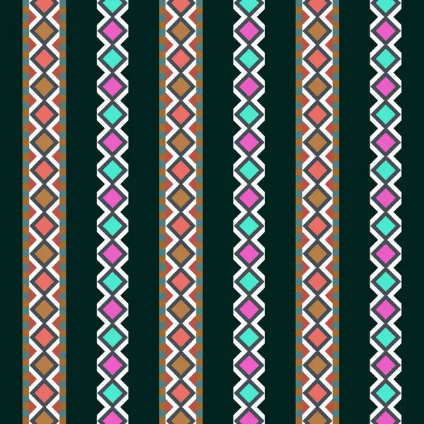 さまざまな色と形の活気に満ちたダイナミックなストライプパターン — ストックベクタ