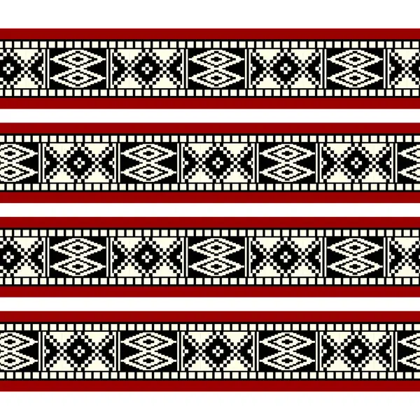 Bold Vibrant Striped Pattern Red White Black — Stock Vector