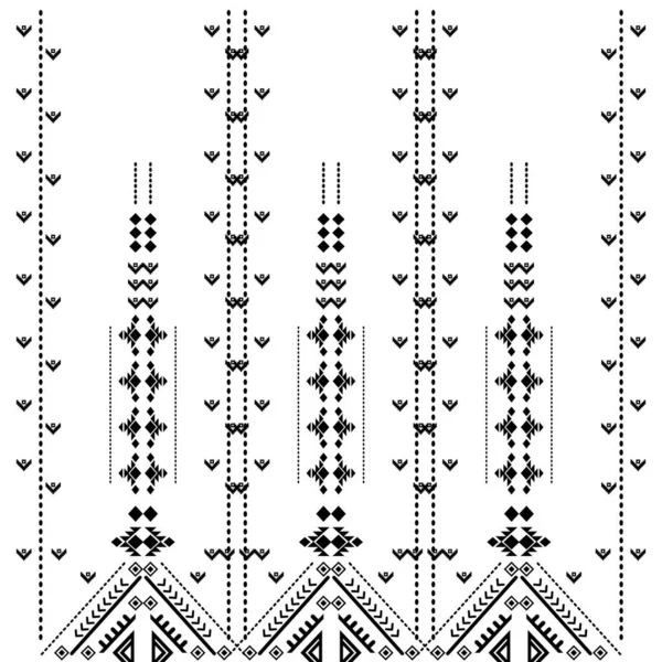 Motif Bordure Répétée Noir Blanc Sur Motif — Image vectorielle