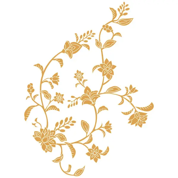 Ein Goldenes Blumenmuster Auf Weißem Hintergrund — Stockvektor