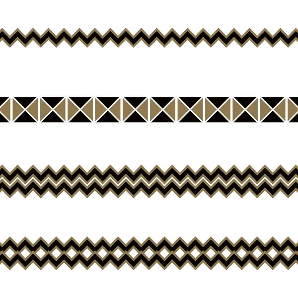 Líneas Geométricas Blanco Negro Arte Abstracto Borde — Vector de stock