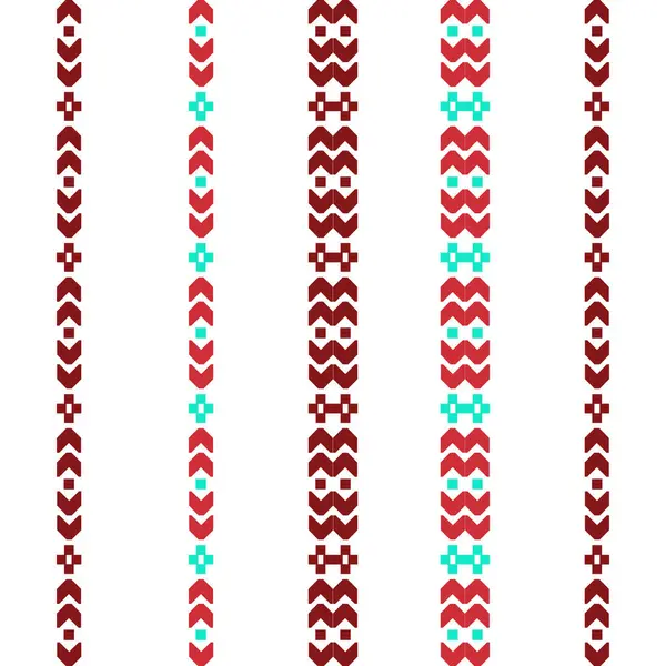 Patrón Geométrico Abstracto Bordea Con Líneas Rojas Azules Sobre Fondo — Vector de stock