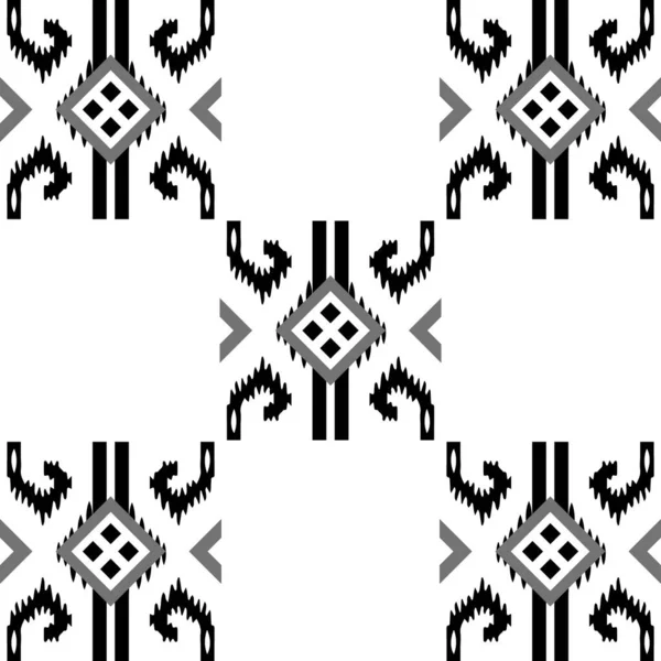 Черно Белый Абстрактный Дизайн Повторяющаяся Граница Шаблонов — стоковый вектор