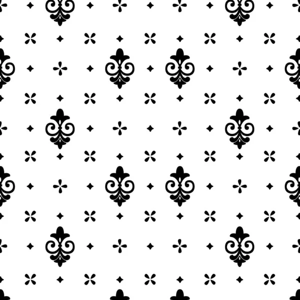 Motif Noir Blanc Avec Fleurons — Image vectorielle
