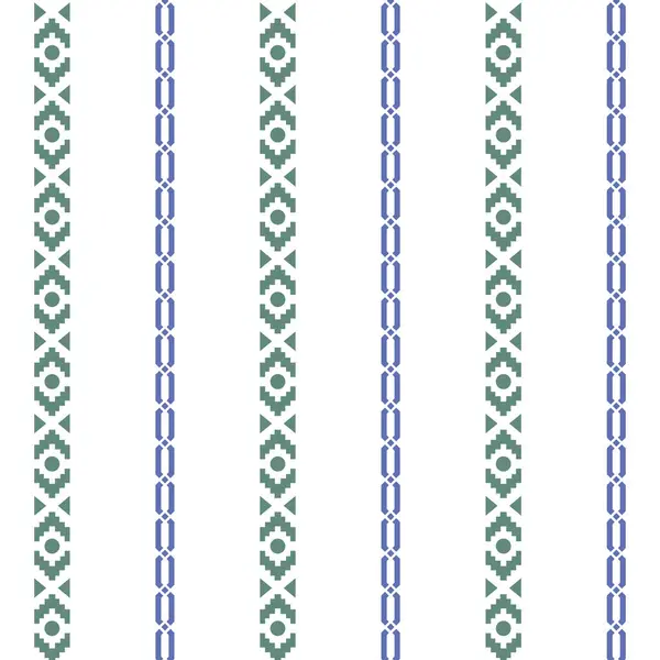 Сине Белые Полосатые Границы Уникальным Дизайном Центре — стоковый вектор