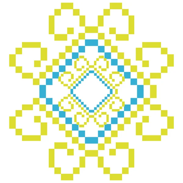Яскравий Жовтий Синій Візерунок Хрусткому Білому Тлі — стоковий вектор