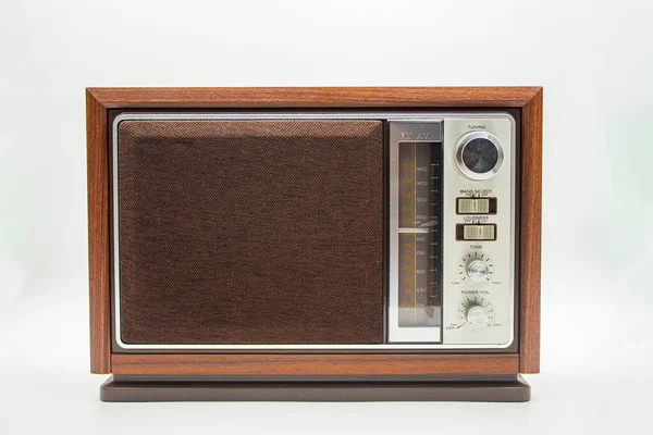Vintage radio on white background,retro radio,vintage radio