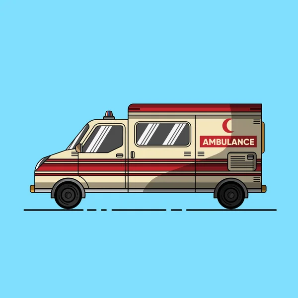 Ambulance Plochém Vektorovém Obrázku — Stockový vektor