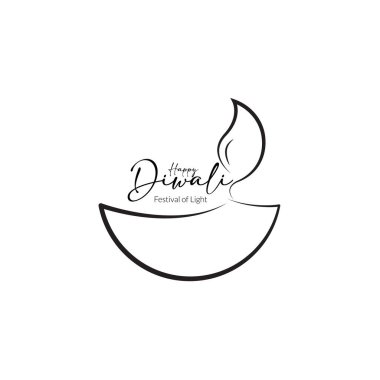 Çizgi Mutlu Diwali Logosu