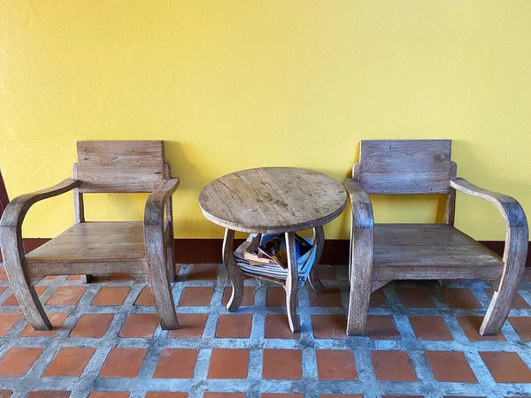 Cadeira Madeira Para Quarto Olhar Para Antiguidades Formas Cores Únicas — Fotografia de Stock