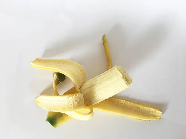 Close Half Banana White Background — Stock Photo, Image