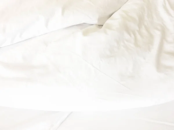 Ovansida Vecket Ett Obäddade Sängen Sovrummet Efter Lång Natts Sömn — Stockfoto