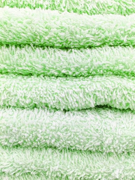 Stos Różnych Zielonych Ręczników — Zdjęcie stockowe