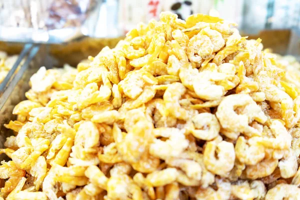 Gros Plan Petites Crevettes Séchées Pour Fond Conservation Des Aliments — Photo