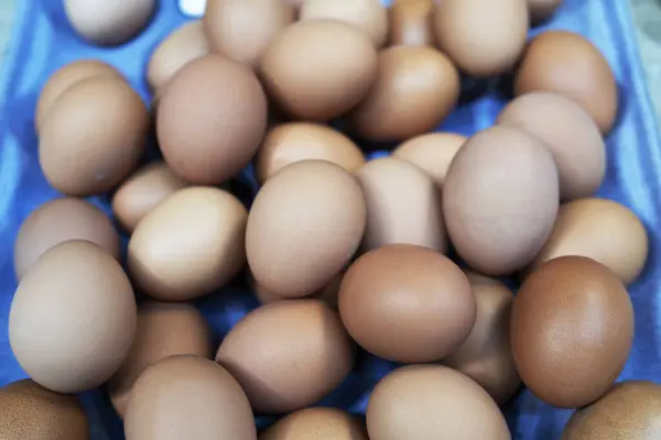 Abstracto Blurred Suave Huevos Pollo Frescos Para Venta Mercado —  Fotos de Stock