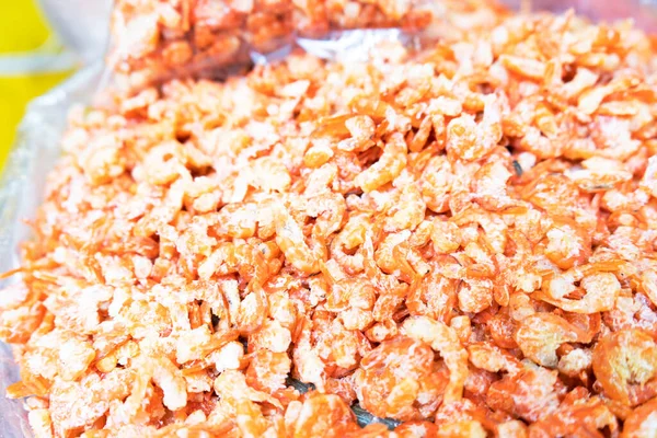 Crevettes Séchées Préparées Pour Cuisson Sur Marché Thaïlandais — Photo