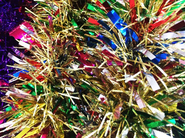 Разноцветный Мех Кусочками Золота Серебра Фона Рождество Новый Год Праздник — стоковое фото