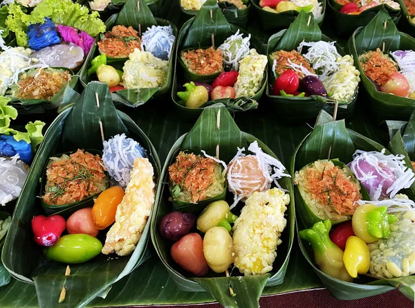 Delicioso Postre Tradicional Tailandés Khanom Foi Tanga Tanga Yip Con — Foto de Stock
