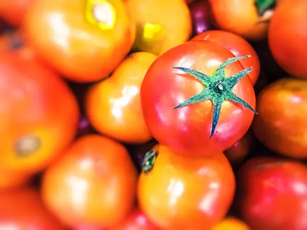 Rode Tomaten Achtergrond Groep Tomaten — Stockfoto