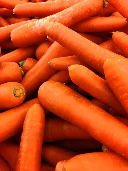 Una Pila Zanahoria Supermercado Como Fondo — Foto de Stock
