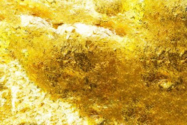 Altın yaprağın dokusu, altın arkaplan, Buda görüntüsü..