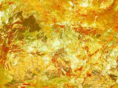 Altın yaprağın dokusu, altın arkaplan, Buda görüntüsü..