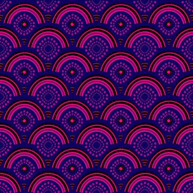 Floral colorful pattern, scales style with dark color background elements of flower, curve, colored lines, botanical, natural theme.