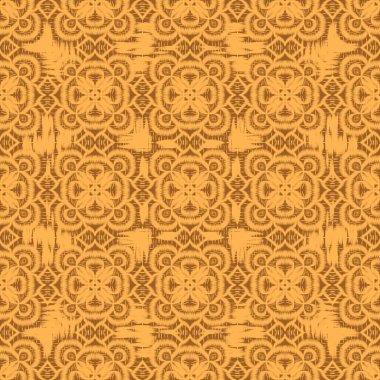 Ikat pattern with color background including repeated shape. traditional style.