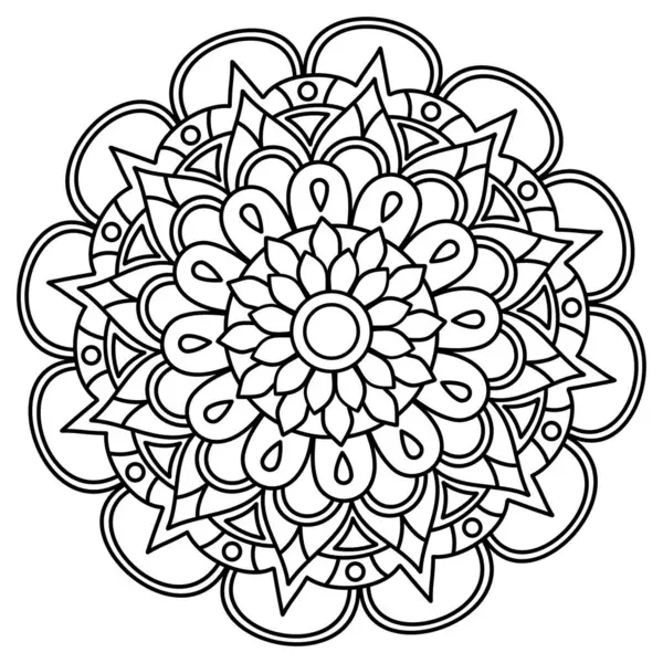 Floral mandala style with line, various elements background, drawing with natural theme, for coloring book, decoration, tattoo, wallpaper, sticker.