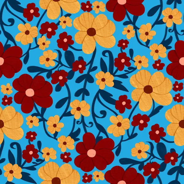 Renk arkaplanı, nakış, desenli çizgiler, dekorasyon, ev dekorasyonu, seramik, kumaş, giysi üzerine tekrarlanan botanik temalı el çizimi desen.