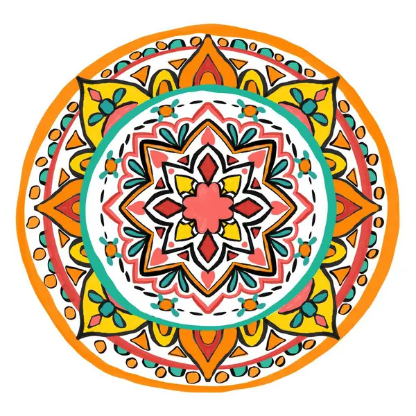 Floral pattern, botanical theme, colorful mandala, hand drawn design, for decoration, home decor, ceramic, fabric, tile.