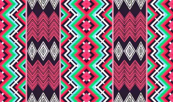 Ikatパターンの色の背景 伝統的な刺繍様式 家の装飾 カーテン 壁紙のためのテクスチャされたラインの設計 — ストック写真