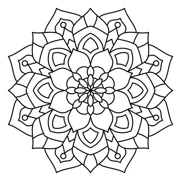 Çizgili çiçek mandala, dairesel şekil, doğa teması çizimi, boyama kitabı, dekorasyon, dövme, duvar kağıdı, arka plan, kart, çıkartma, illüstrasyon.