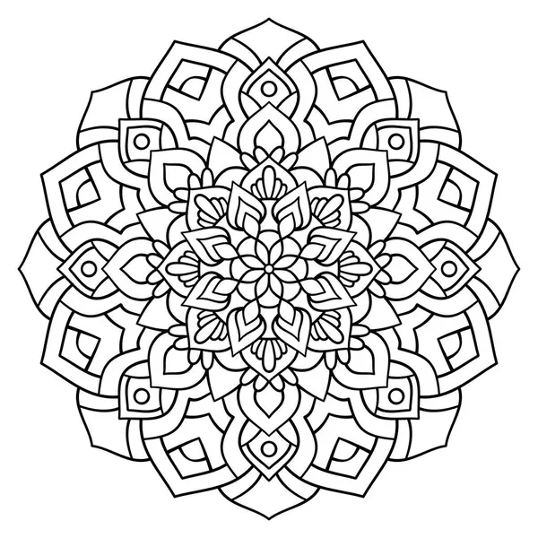 Çizgili çiçek mandala, dairesel şekil, botanik tema çizimi, boyama kitabı sayfası, süs, dekorasyon, dövme, duvar kağıdı, arka plan, kart, çıkartma, illüstrasyon için.
