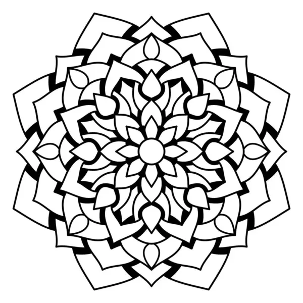 Çizgili çiçek mandala, dairesel şekil, botanik, doğal tema çizimi, boyama kitabı sayfası, süs, dekorasyon, dövme, duvar kağıdı, arka plan, kart, çıkartma.