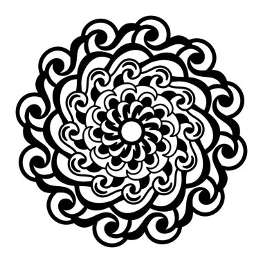 Floral mandala with line. botanical natural theme. for coloring book page, decoration, tattoo, wallpaper, background, card, sticker.