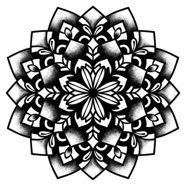 Çizgili çiçek mandala, botanik çizimi, doğal tema, boyama kitabı sayfası, süs, dekorasyon, dövme, duvar kağıdı, arka plan, kart, çıkartma.