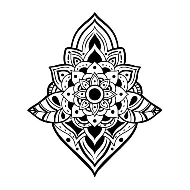 Floral mandala with line, circular shape, hand drawn botanical theme. for coloring book page, decoration, tattoo, wallpaper, background, tile, sticker. flower design.