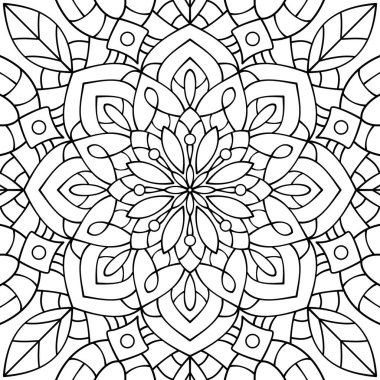 Floral design. mandala style. botanical natural theme. for coloring book page, decoration, tattoo, sticker.